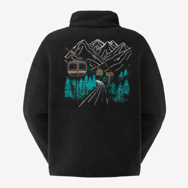 HAFDALS EMB ZIP FLEECE